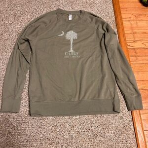 Kiawah South Carolina Men’s Olive Crewneck Sweater, size L